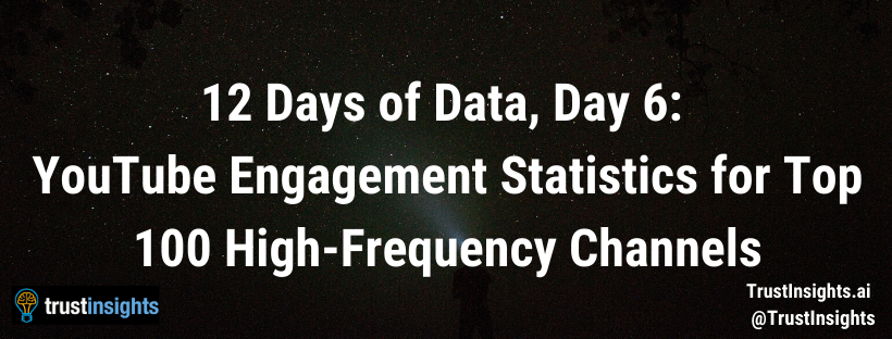 12 Days of Data, Day 6: YouTube Engagement Statistics for Top 100 High-Frequency Channels