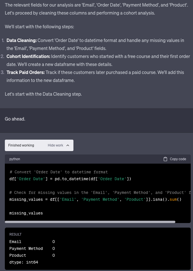 Code Interpreter cleaning